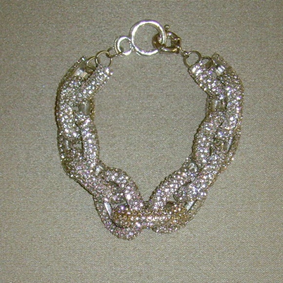 Brilliant Silver-Tone and Rhinestone Chain Link Bracelet - BLING! - Picture 7 of 14